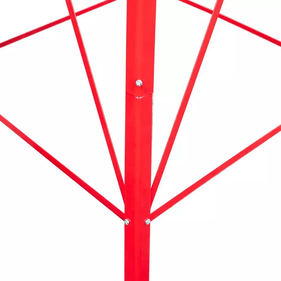 Red Metal Windmill Patio Yard Garden Decoration WeatherResistant Outdoor Ornament 2