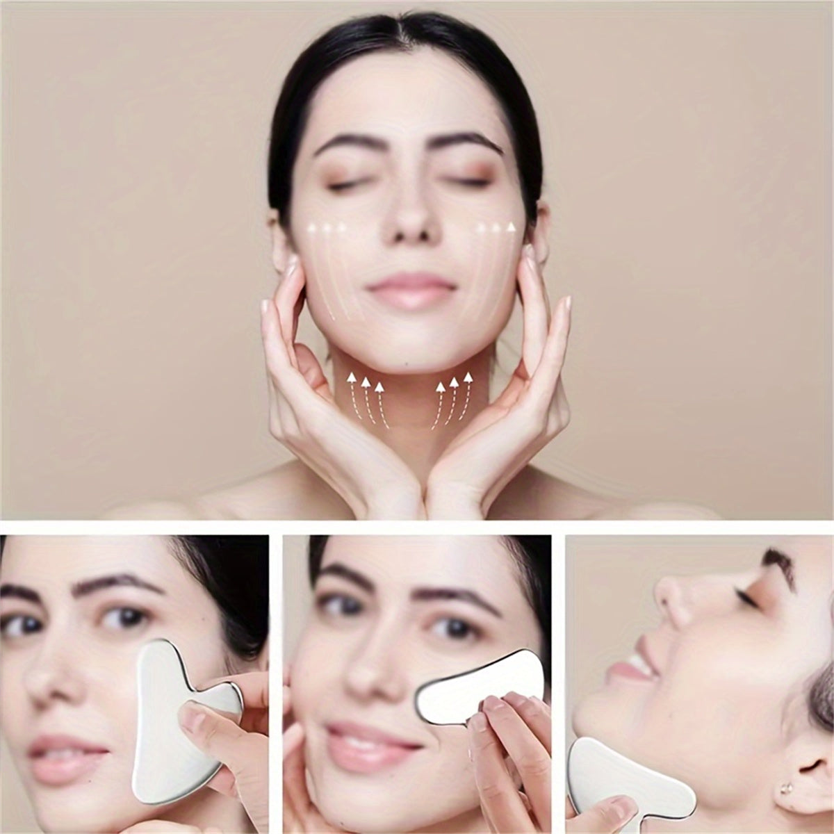 Metal Gua Sha Tool Anti Aging Facial Sculpting Massager For Glowing SkinStainless Steel Skin Care T 4