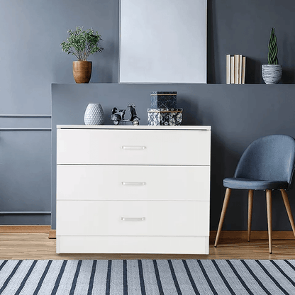 Bedroom Storage Dresser 3 Drawers With Cabinet White Wood Furniture For Kids Room Organizer 1