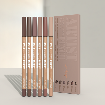 Face Secret Artist Shape Pencil Set Sculpted Lip Liner & Precise Weightless Liner for Super Soft Smooth Texture