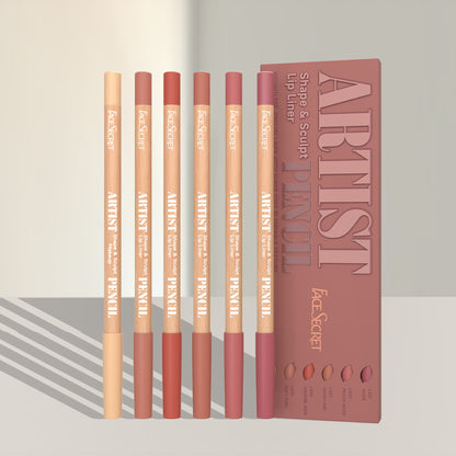 Face Secret Artist Shape Pencil Set Sculpted Lip Liner & Precise Weightless Liner for Super Soft Smooth Texture