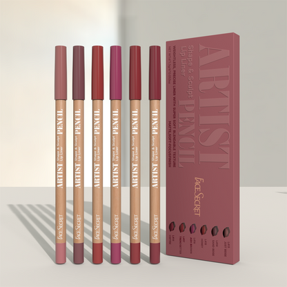 Face Secret Artist Shape Pencil Set Sculpted Lip Liner & Precise Weightless Liner for Super Soft Smooth Texture