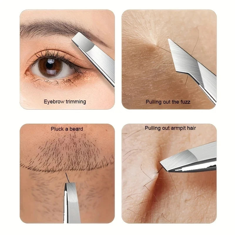 4 pcs for Effortless Eyebrow Hair Removal Professional Tweezers Set