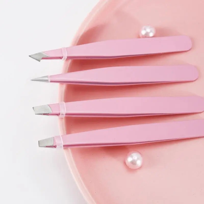 4 pcs for Effortless Eyebrow Hair Removal Professional Tweezers Set
