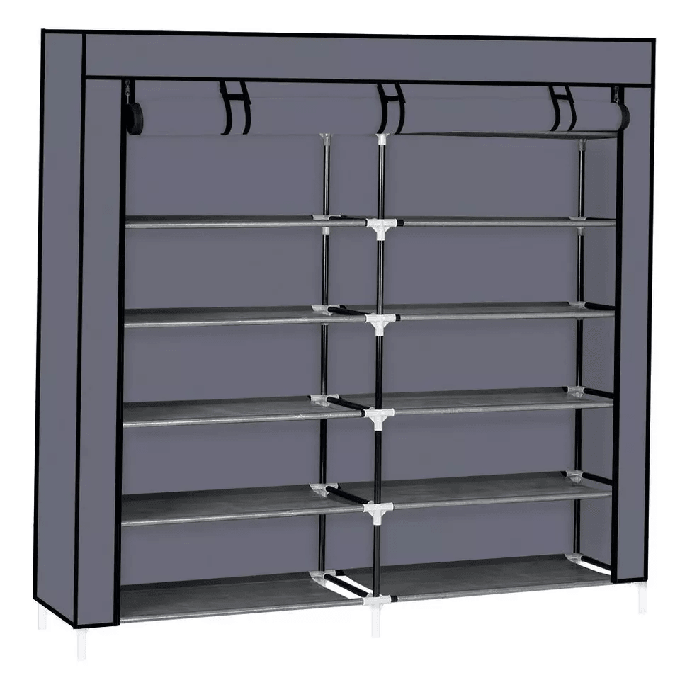6 Tier Shoe Rack Storage Organizer For Portable Double Row Shoe Shelf With Cover For Closet Entrywa 2