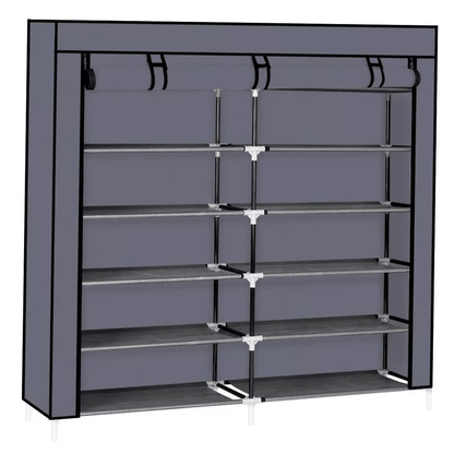 6 Tier Shoe Rack Storage Organizer For Portable Double Row Shoe Shelf With Cover For Closet Entrywa 2