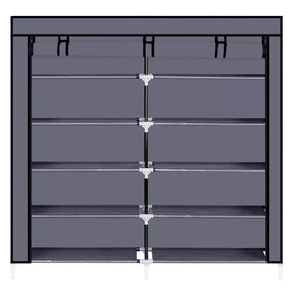 6 Tier Shoe Rack Storage Organizer For Portable Double Row Shoe Shelf With Cover For Closet Entrywa 3