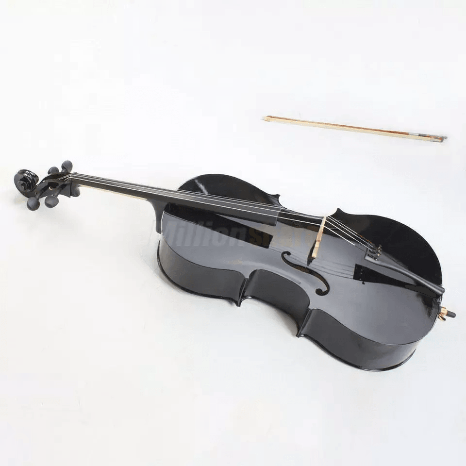 New Size Professional Basswood Black Color Cello Full Set Includes Bag Bow Rosin  Bridge Full Size  7