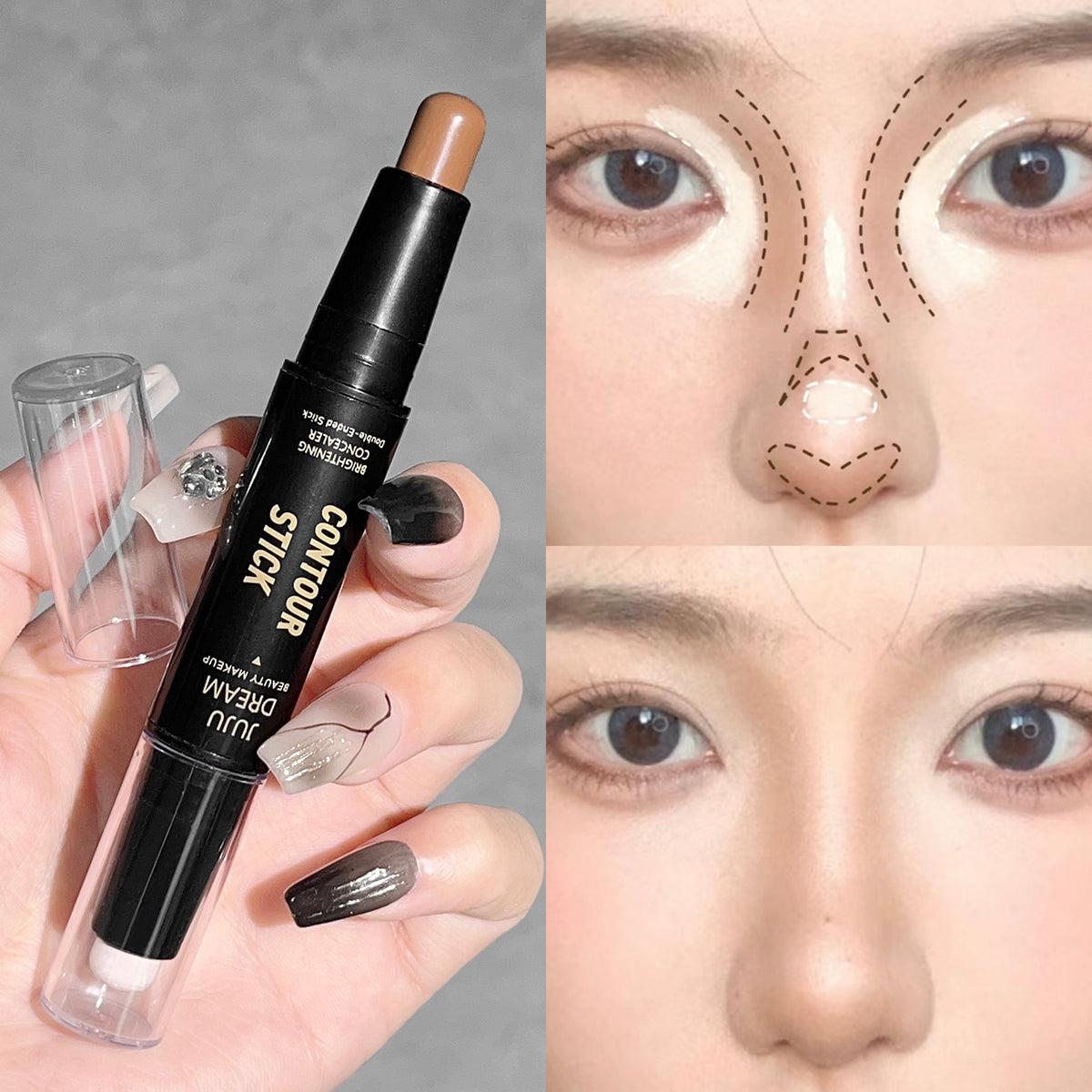 Dual Ended Contour Stick Highlighter  Bronzer For 3D Facial Sculpting Nose ShadowCheekbone Definiti 1