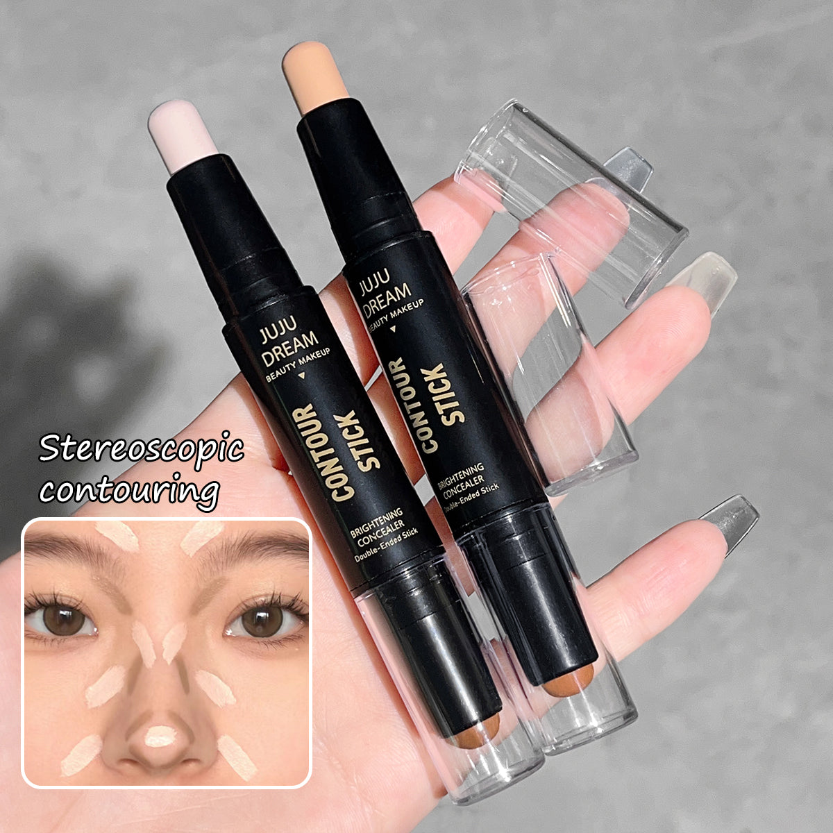 Dual Ended Contour Stick Highlighter  Bronzer For 3D Facial Sculpting Nose ShadowCheekbone Definiti 2