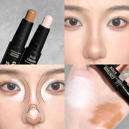 Dual Ended Contour Stick Highlighter  Bronzer For 3D Facial Sculpting Nose ShadowCheekbone Definiti 7