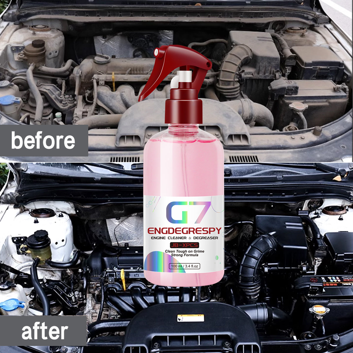 Engine Degreaser Spray Fast-Acting Car Engine Bay Cleaner for Spotless Compartment Cleaning