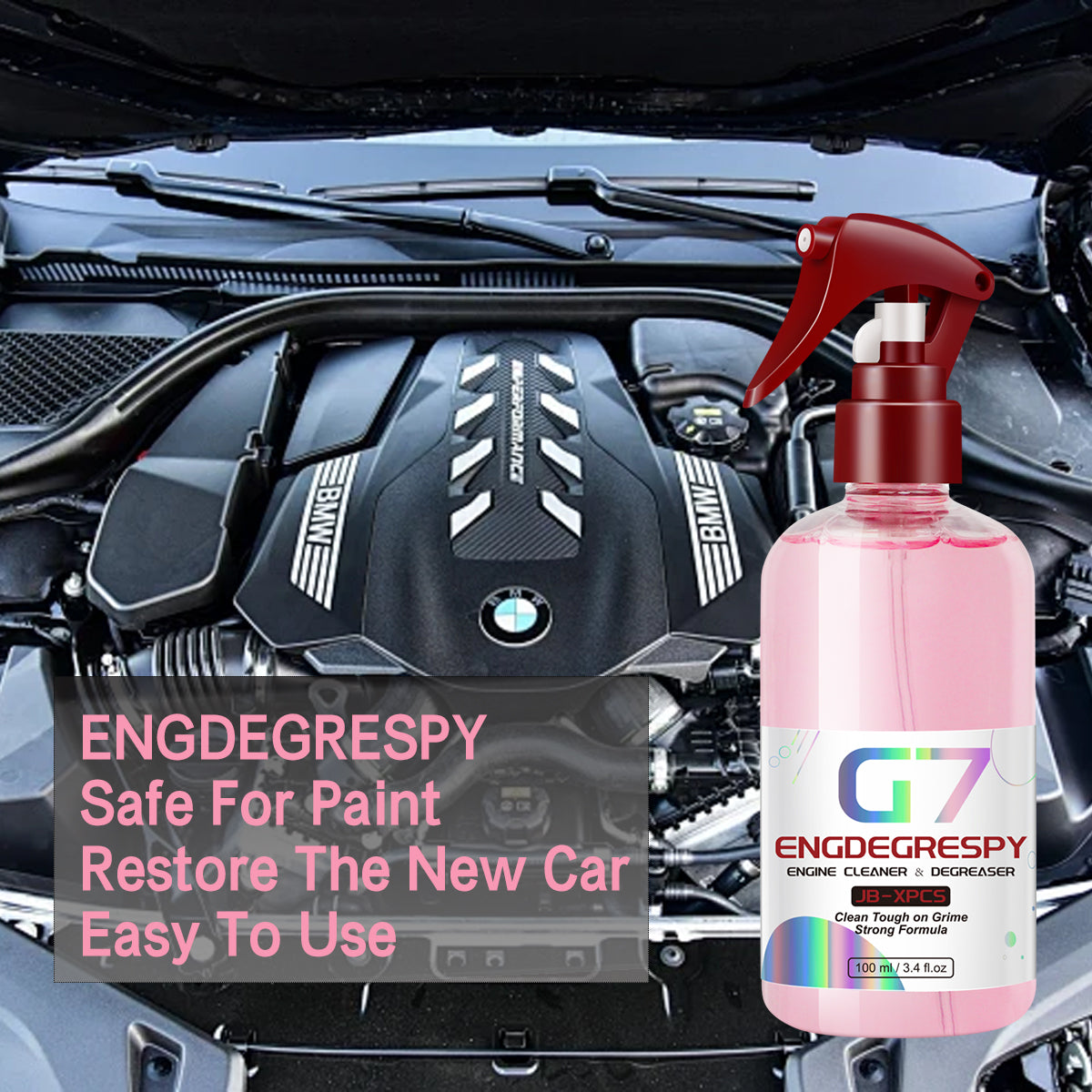Engine Degreaser Spray FastActing Car Engine Bay Cleaner For Spotless Compartment Cleaning 2