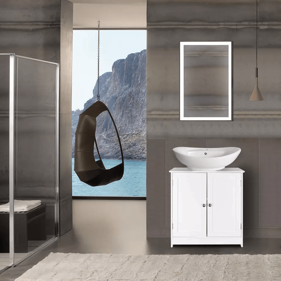 Modern Bathroom Vanity Cabinet With Single Wood Vessel Sink 1