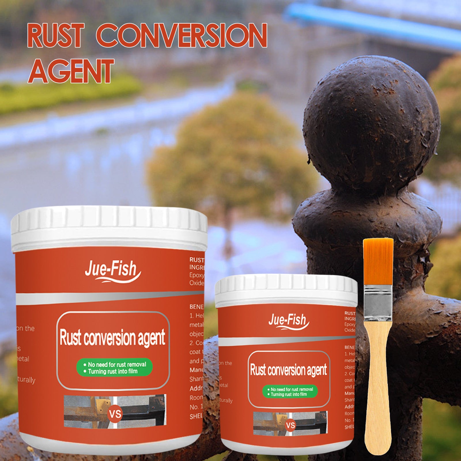 Metal Rust Remover & Converter Paint Industrial-Strength Rust Neutralizer for Automotive & Metal Surfaces