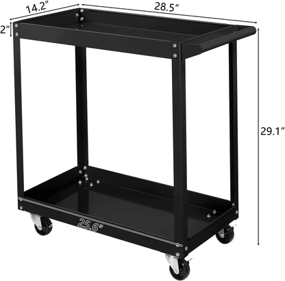 Heavy Duty 2 Tier Rolling Tool Cart Steel Utility Storage For Garage  Mechanics 6