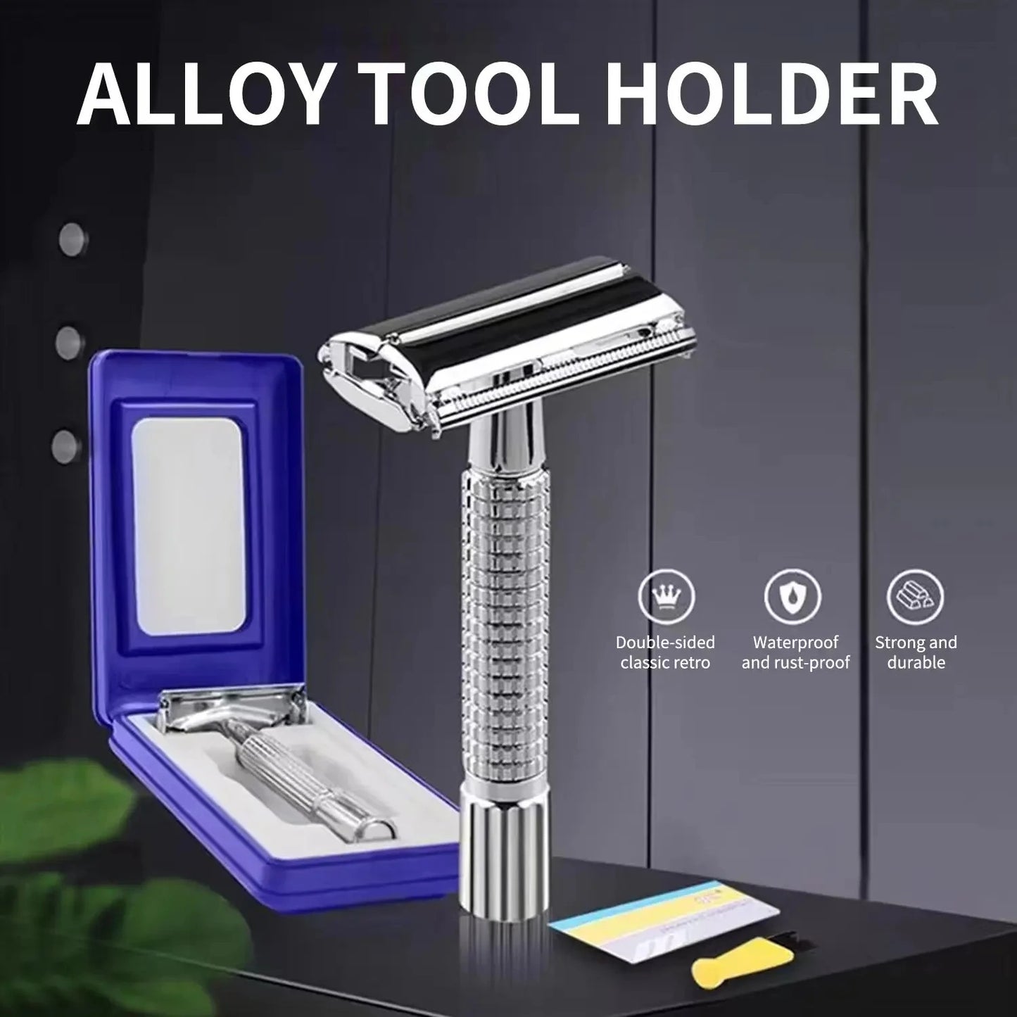 Unisex Safety Razor Set,Heavy Weighted Double Edge Razor with Deluxe Case, Ideal for Wet Shaving,Travel & Barber Styling