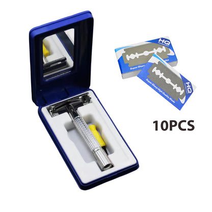 Unisex Safety Razor SetHeavy Weighted Double Edge Razor With Deluxe Case Ideal For Wet ShavingTrave 7