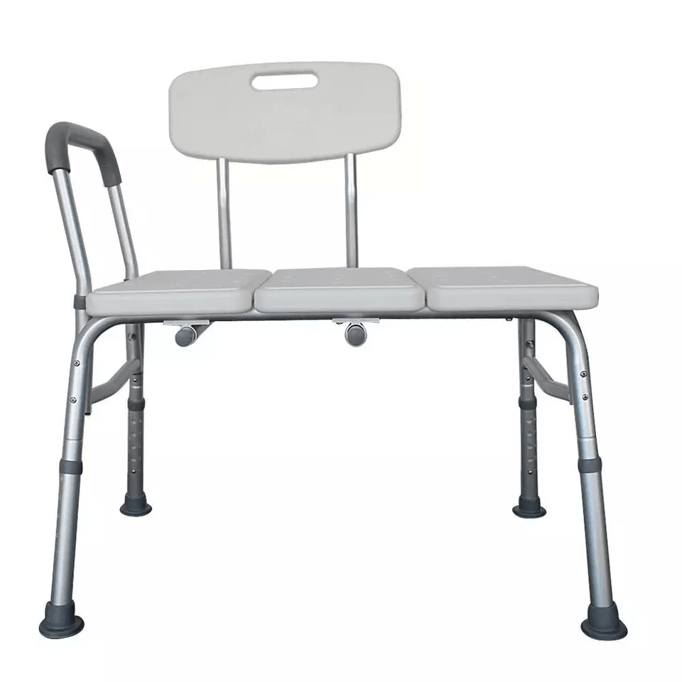 Heavy Duty Medical Transfer Bench, Adjustable Height Shower Chair for Bathtub Safety