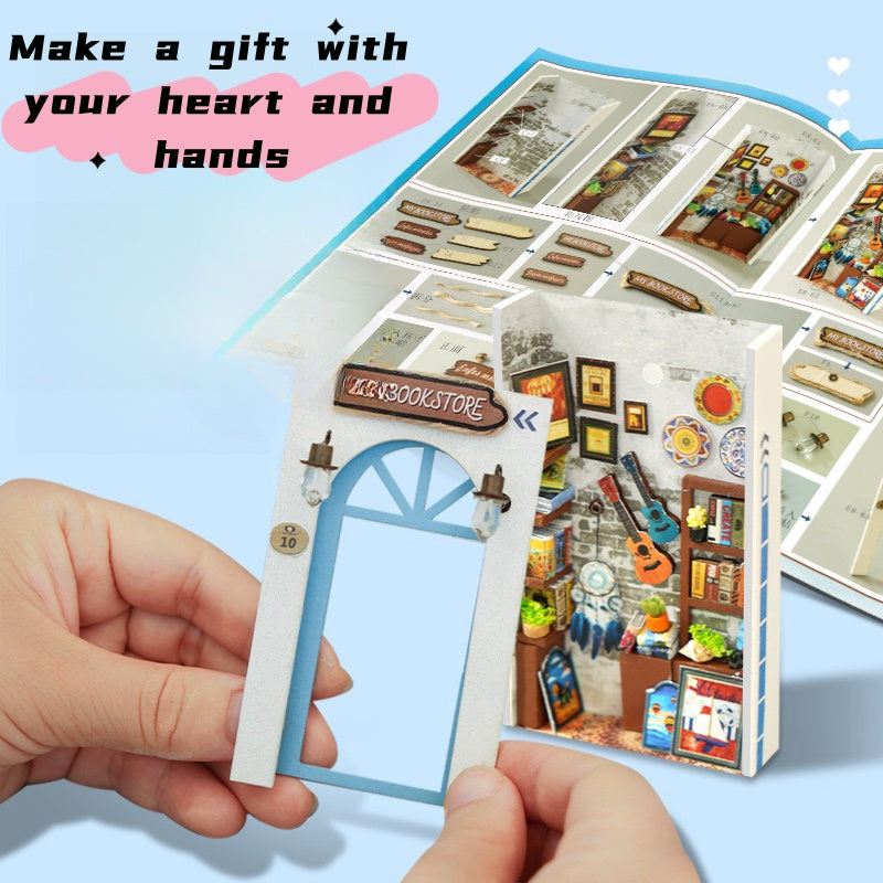 DIY Book Nook Kit Micro Model Bookshelf Decor for Teens  Adults Perfect Gift Idea