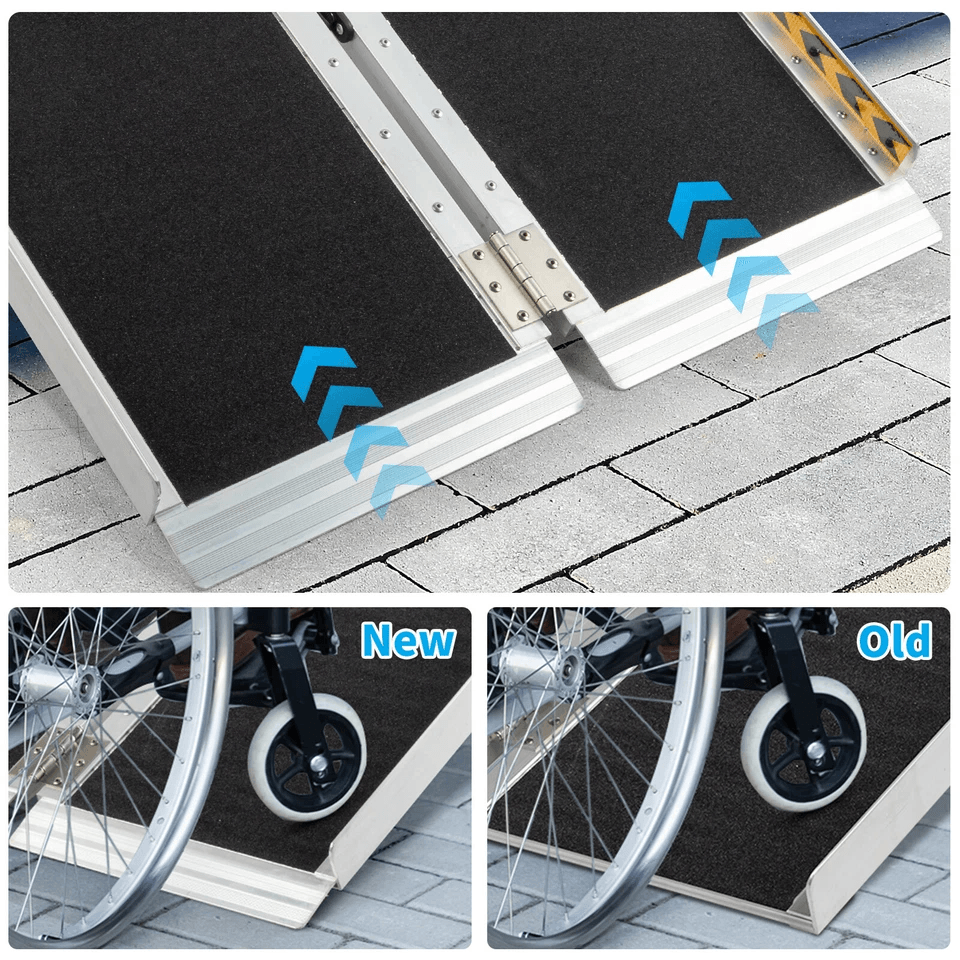 3 Foot Aluminum Folding Wheelchair Ramp  Portable NonSlip Mobility Scooter Access Ramp 600 Lbs Capa 4