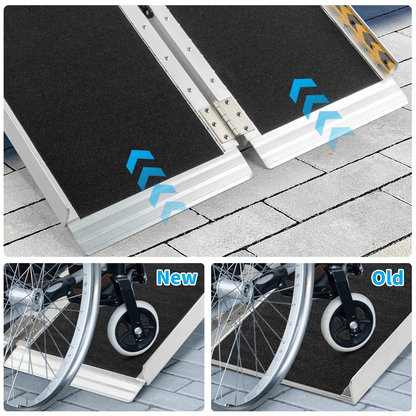 3 Foot Aluminum Folding Wheelchair Ramp  Portable NonSlip Mobility Scooter Access Ramp 600 Lbs Capa 4