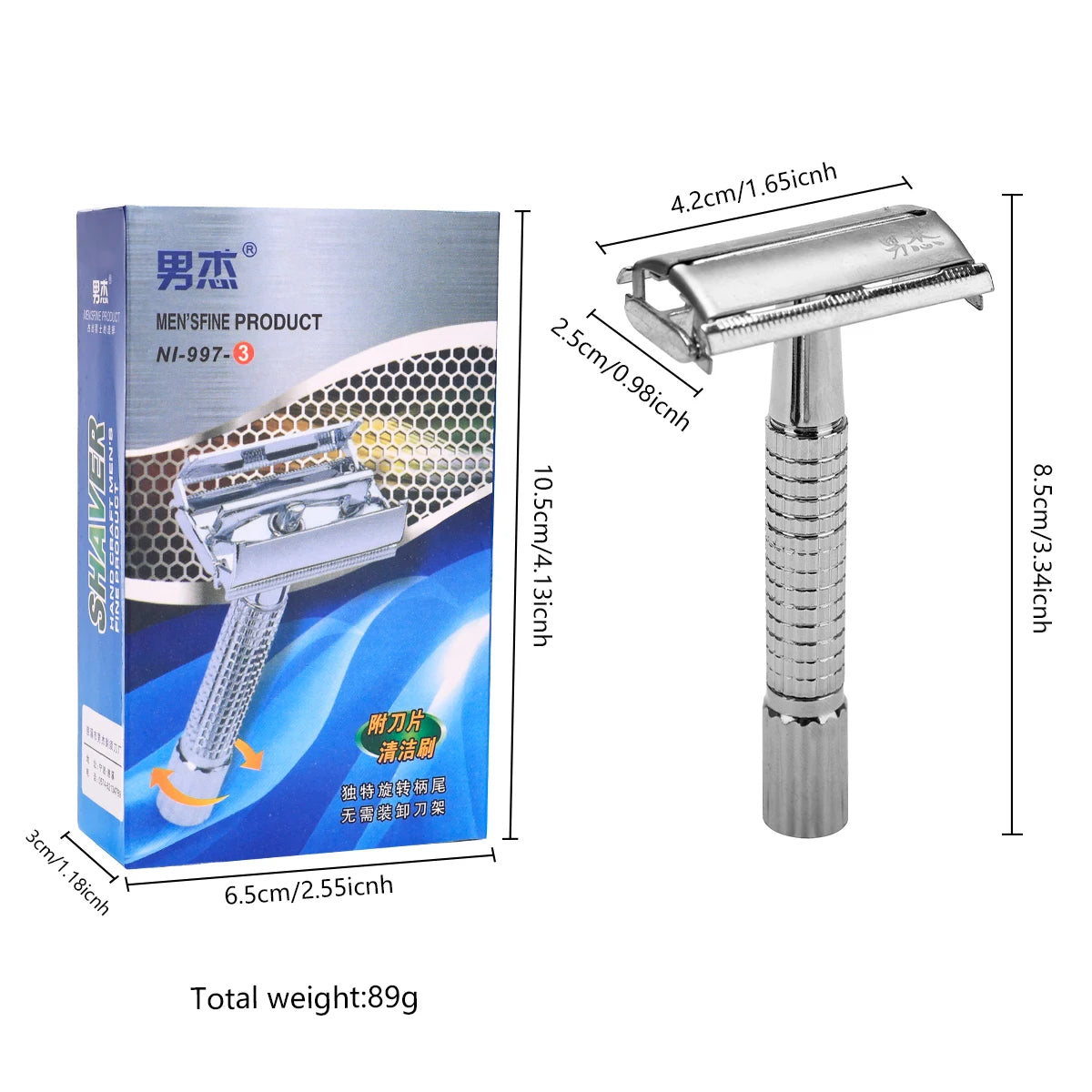 Premium Double Edge Safety Razor For Unisex Barber Styling Accessories With Deluxe Box Holder 6