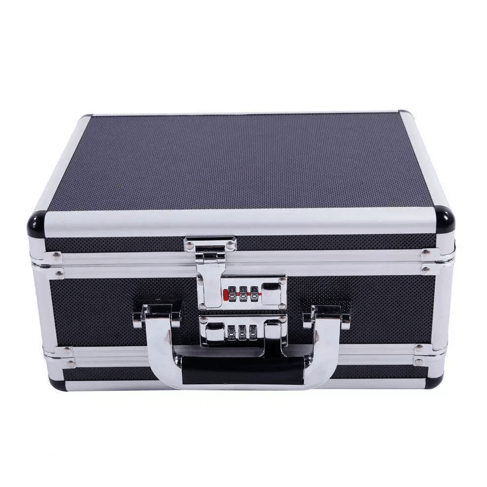 Double Sided Aluminum Pistol Gun Case  Secure Handgun Carry Storage Box With Foam Inserts  Combinat 1