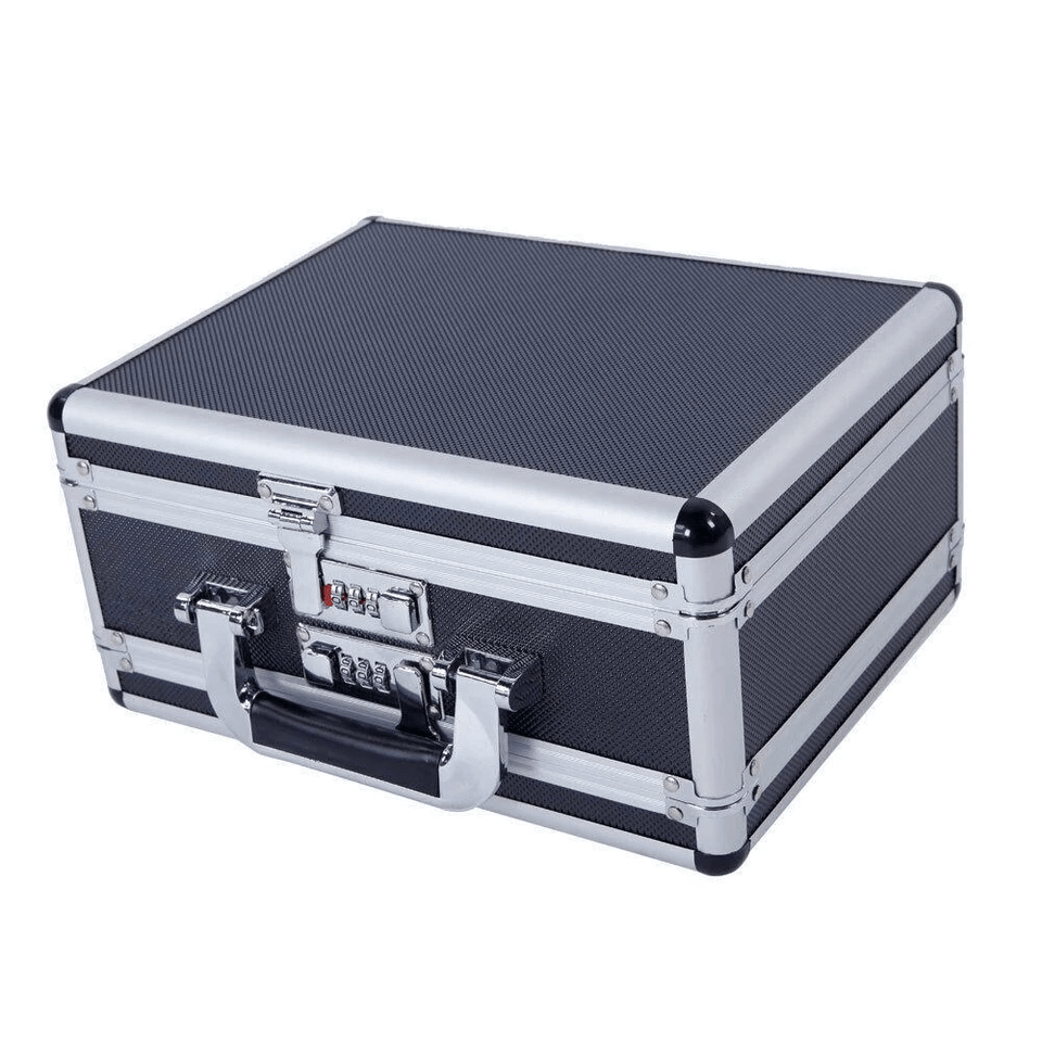 Double Sided Aluminum Pistol Gun Case  Secure Handgun Carry Storage Box With Foam Inserts  Combinat 3