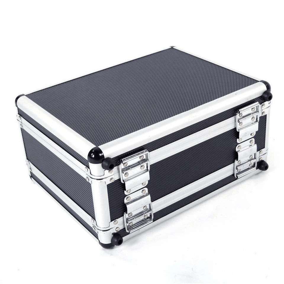 Double Sided Aluminum Pistol Gun Case  Secure Handgun Carry Storage Box With Foam Inserts  Combinat 4