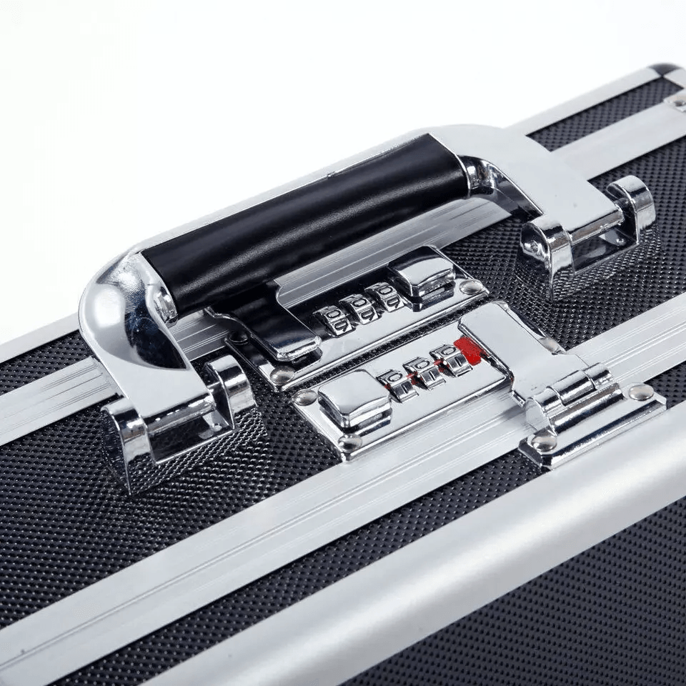 Double Sided Aluminum Pistol Gun Case  Secure Handgun Carry Storage Box With Foam Inserts  Combinat 5