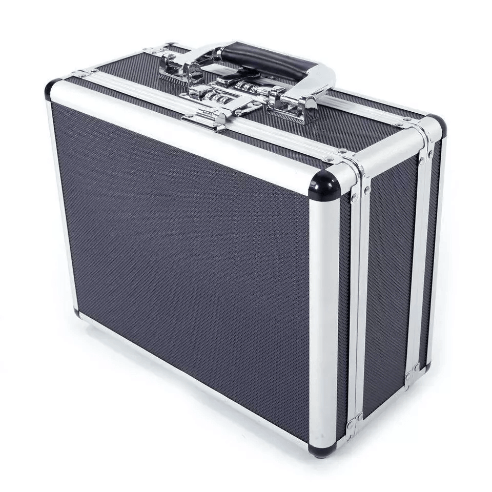 Double Sided Aluminum Pistol Gun Case  Secure Handgun Carry Storage Box With Foam Inserts  Combinat 6