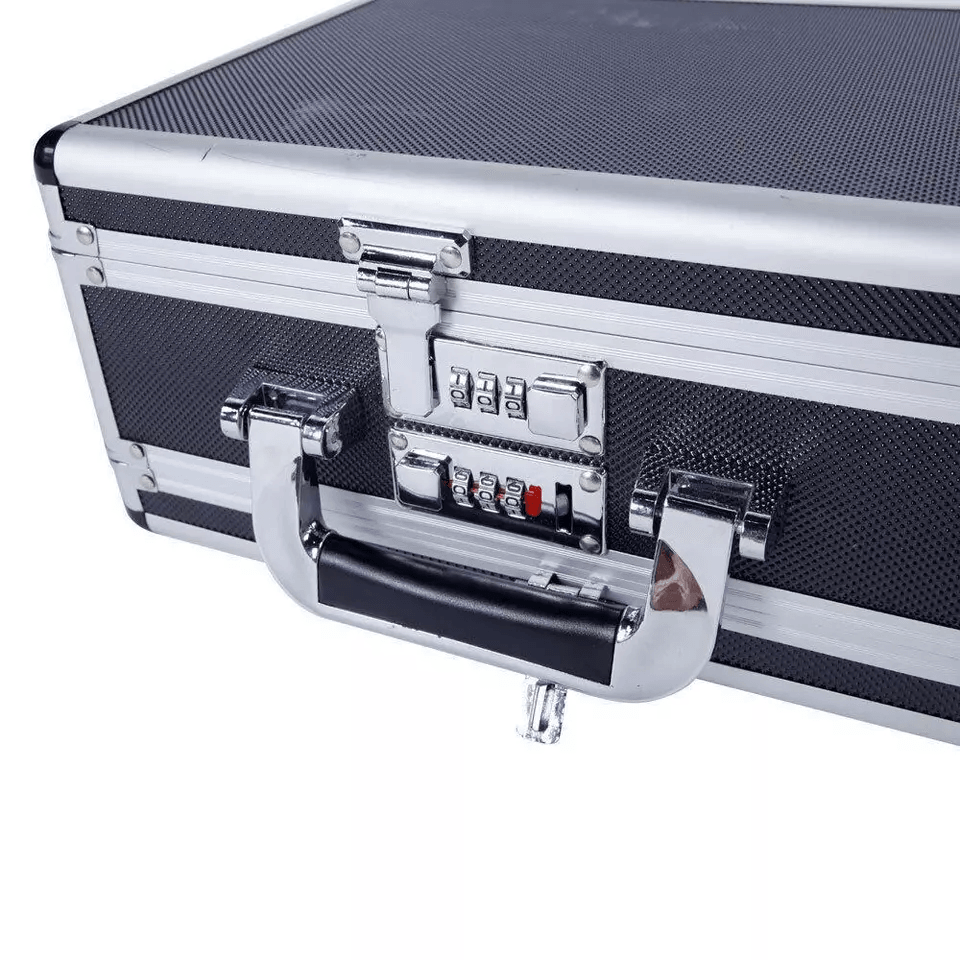 Double Sided Aluminum Pistol Gun Case  Secure Handgun Carry Storage Box With Foam Inserts  Combinat 7