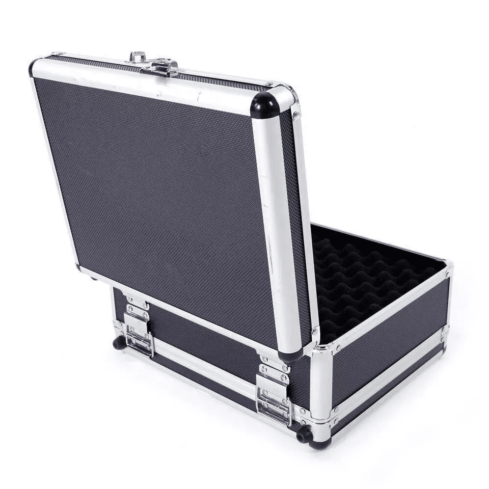 Double Sided Aluminum Pistol Gun Case  Secure Handgun Carry Storage Box With Foam Inserts  Combinat 8