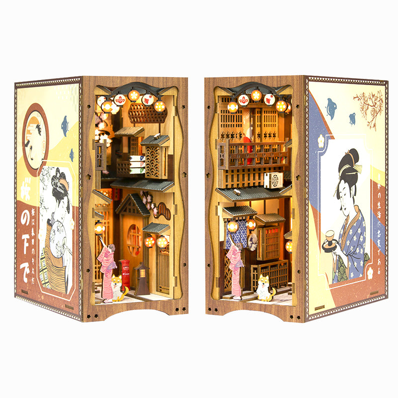 Sakura Model DIY Book Nook Wooden Bookshelf Insert Miniature House Kit  Ideal Birthday Gift