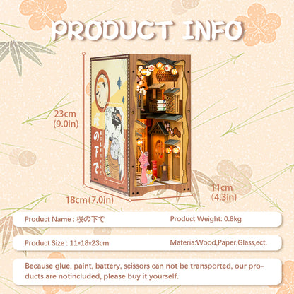 Sakura Model DIY Book Nook Wooden Bookshelf Insert Miniature House Kit  Ideal Birthday Gift