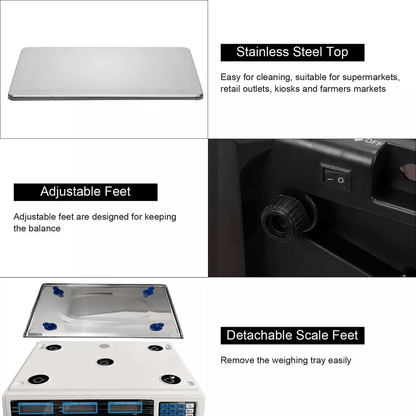 88LB 40KG Digital Price Computing Scale  Commercial Food Meat Produce Deli Weighing Dual LCD Displa 8