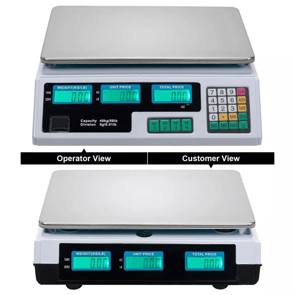 88LB 40KG Digital Price Computing Scale  Commercial Food Meat Produce Deli Weighing Dual LCD Displa 6