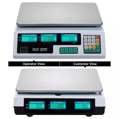 88LB 40KG Digital Price Computing Scale  Commercial Food Meat Produce Deli Weighing Dual LCD Displa 6