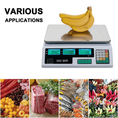 88LB 40KG Digital Price Computing Scale  Commercial Food Meat Produce Deli Weighing Dual LCD Displa 2