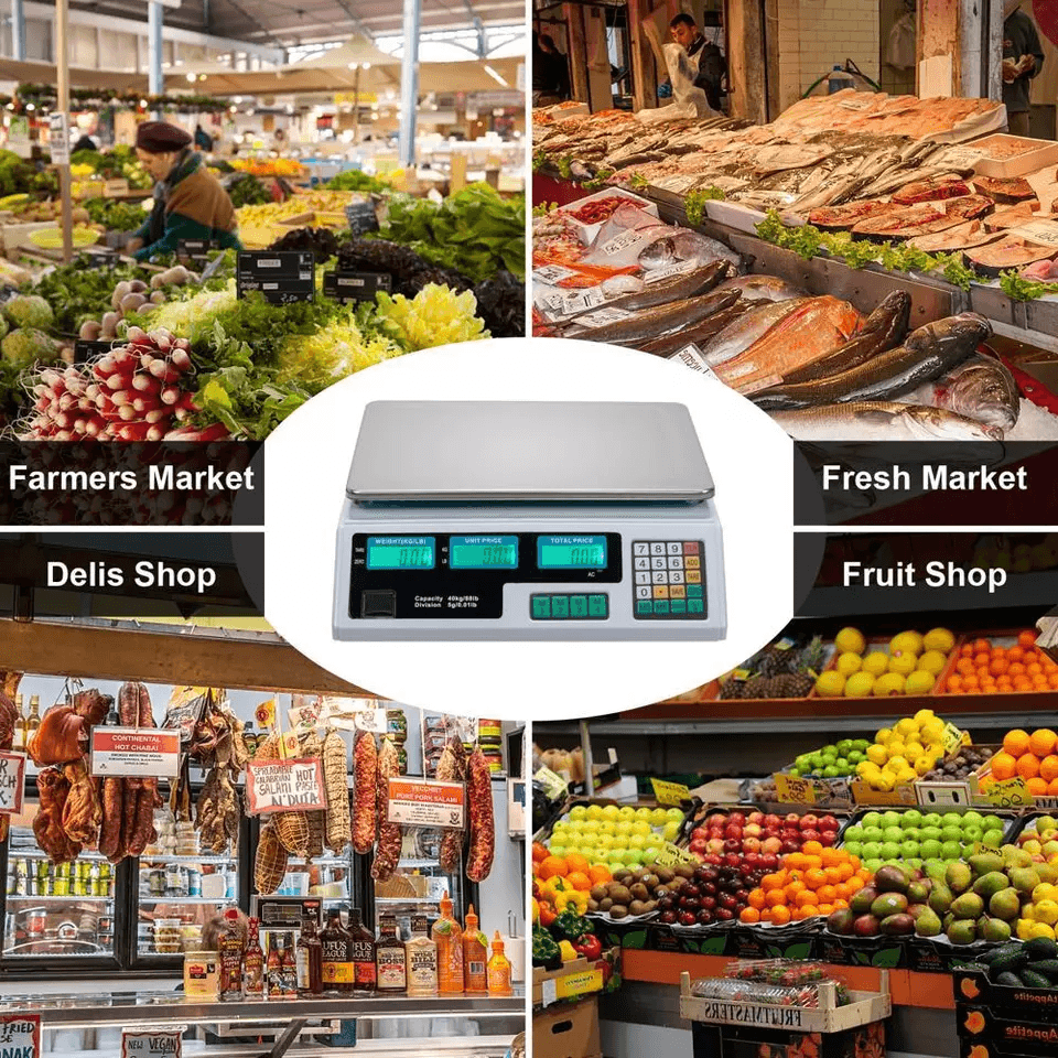 88LB 40KG Digital Price Computing Scale  Commercial Food Meat Produce Deli Weighing Dual LCD Displa 1