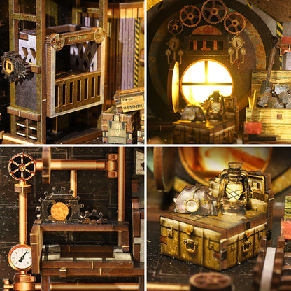 Dollhouse Book Nook Kit DIY Wooden Puzzle Bookshelf Insert Model  Perfect Xmas Gift for Kids