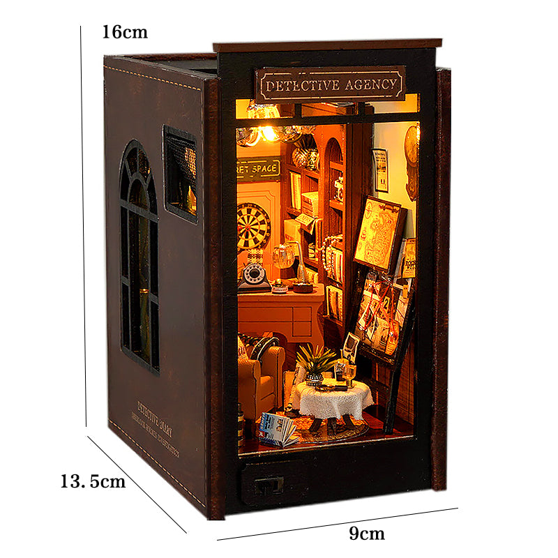 Dollhouse Book Nook Kit, DIY Wooden Puzzle Bookshelf Insert Model – Perfect Xmas Gift for Kids