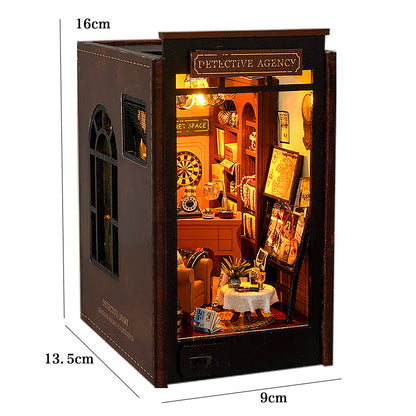 Dollhouse Book Nook Kit, DIY Wooden Puzzle Bookshelf Insert Model – Perfect Xmas Gift for Kids