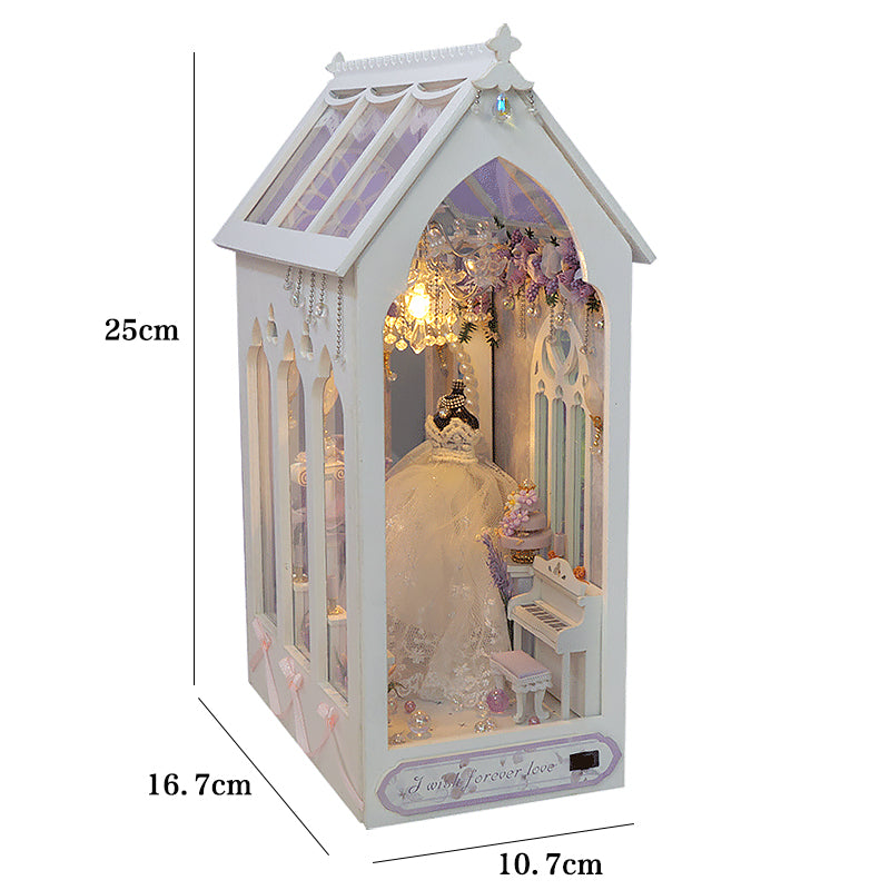 Dollhouse Book Nook Kit, DIY Wooden Puzzle Bookshelf Insert Model – Perfect Xmas Gift for Kids