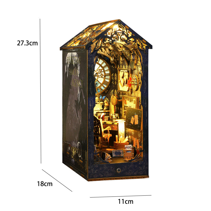 Dollhouse Book Nook Kit, DIY Wooden Puzzle Bookshelf Insert Model – Perfect Xmas Gift for Kids