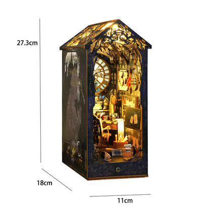 Dollhouse Book Nook Kit, DIY Wooden Puzzle Bookshelf Insert Model – Perfect Xmas Gift for Kids