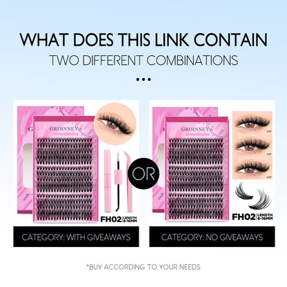 GROINNEYA DIY Lash Extension Kit Cluster Lashes With Bond  Seal For SalonQuality At Home 4