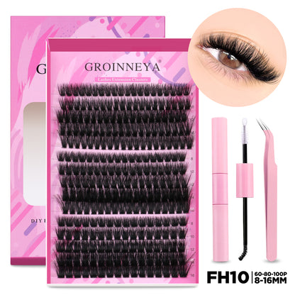 GROINNEYA DIY Lash Extension Kit Cluster Lashes With Bond  Seal For SalonQuality At Home 15