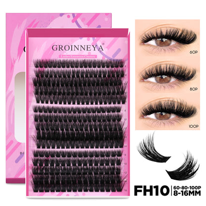 GROINNEYA DIY Lash Extension Kit Cluster Lashes With Bond  Seal For SalonQuality At Home 19